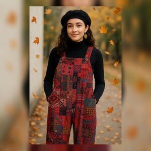 Colorful Patchwork Overalls size XXL